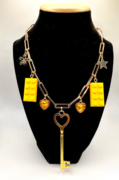 Yellow charm necklace