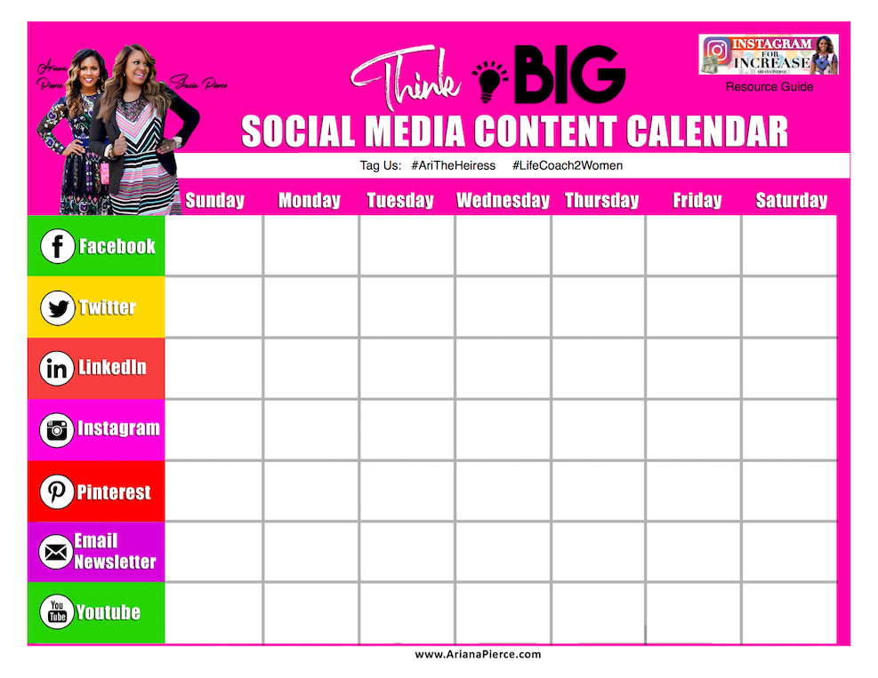 The Social Media Content Calendar Download